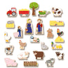 yoamo Bauernhof Adventskalender für Kinder mit 24 Holzfiguren, hochwertigem Spielkoffer und weihnachtlicher Tier-Geschichte, mehrfarbig, 27-teilig (1 Set)