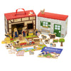 yoamo Bauernhof Adventskalender für Kinder mit 24 Holzfiguren, hochwertigem Spielkoffer und weihnachtlicher Tier-Geschichte, mehrfarbig, 27-teilig (1 Set)