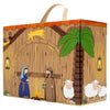 yoamo Spielkrippe Adventskalender für Kinder mit 24 Holzfiguren, hochwertigem Spielkoffer und Weihnachts-Geschichte, 27-teilig (1 Set)
