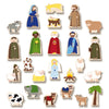 yoamo Spielkrippe Adventskalender für Kinder mit 24 Holzfiguren, hochwertigem Spielkoffer und Weihnachts-Geschichte, 27-teilig (1 Set)