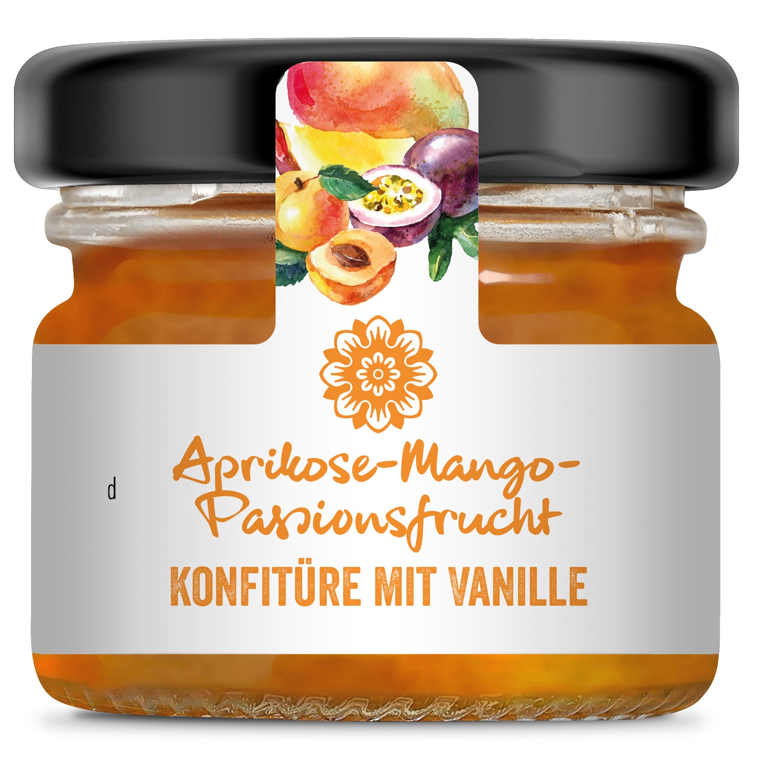 Aprikose-Mango-Passionsfrucht Konfitüre mit Vanille